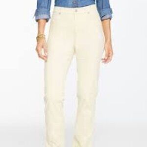 Talbots Cream Corduroy Straight Leg Pants Size 8p